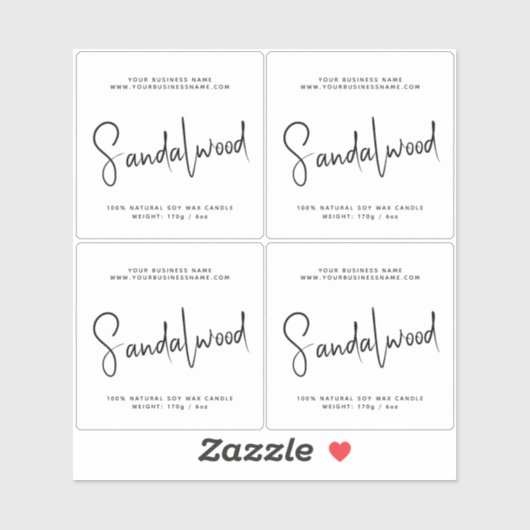 Transparente, einfache Verpackungskerze Aufkleber (Blatt)