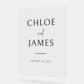 Transparente Elegant Custom Couple's Name Wedding Acrylschild (Winkel)