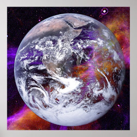 Transparente Erde im Nebel Poster (Vorne)