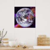 Transparente Erde im Nebel Poster (Küche)