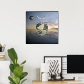 Transparente Erde Poster (Heimbüro)