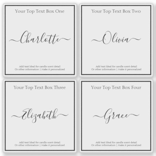 Transparente Etiketten für Kerzen oder Gläser (Vorderseite)