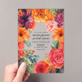 Transparente farbenfrohe mexikanische Fiesta Weddi Acryleinladungen (Insitu (Handheld))