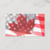 Transparente Flaggen aus Kanada und den USA Visitenkarte (Rückseite)