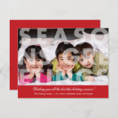 Transparente Frohe Festtage in Rot Feiertagskarte (Vorne/Hinten)