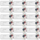 Transparente Gastadresse Blush Burgundy Navy Aufkleber (Vorderseite)