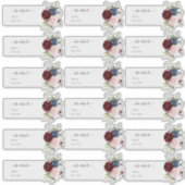 Transparente Gastadresse Burgundy Navy Aufkleber (Vorderseite)