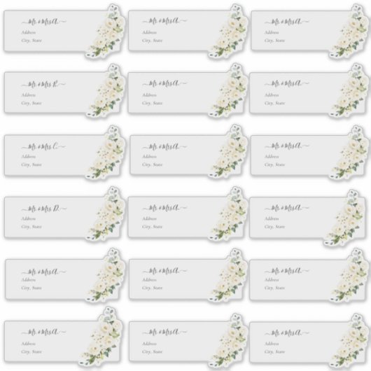 Transparente Gastadresse H2 Alabaster-Rose Aufkleber (Vorderseite)