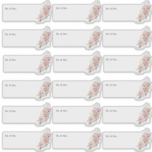 Transparente Gastadresse H2 Dusty-Rose Aufkleber