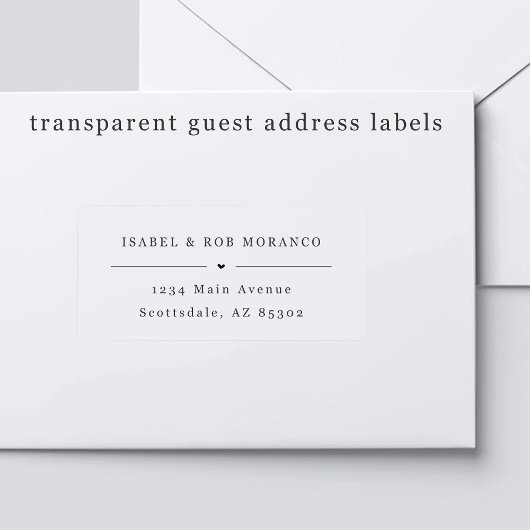 Transparente Gästeschriften für Hochzeiten Aufkleber