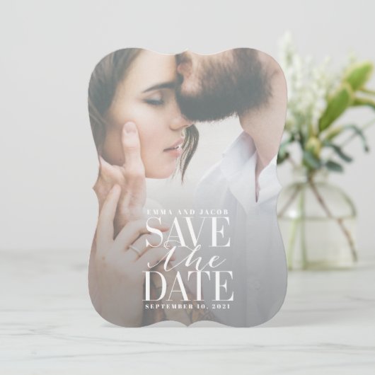 TRANSPARENTE GLAZE SAVE THE DATE (Stehend Vorderseite)