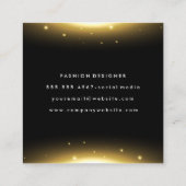 Transparente Glitzern Quadratische Visitenkarte (Rückseite)