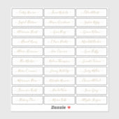 Transparente goldene, einfache, moderne Skriptname Aufkleber (Blatt)