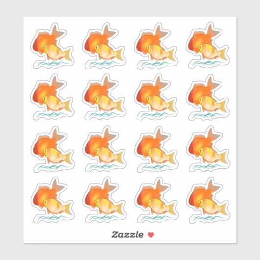 Transparente Goldfish Stickers Aufkleber (Blatt)