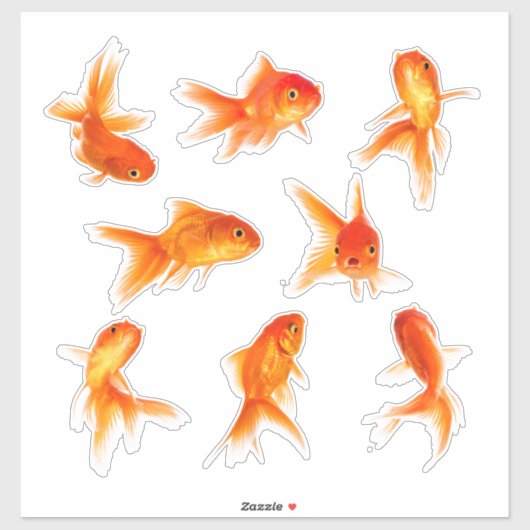 Transparente Goldfish Stickers Aufkleber (Blatt)
