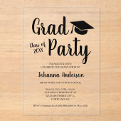 Transparente Graduierungspartei - Akkreditierung Acryleinladungen (Vorderseite)