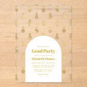 Transparente Graduierungspartei für Ananas Acryleinladungen (Vorderseite)