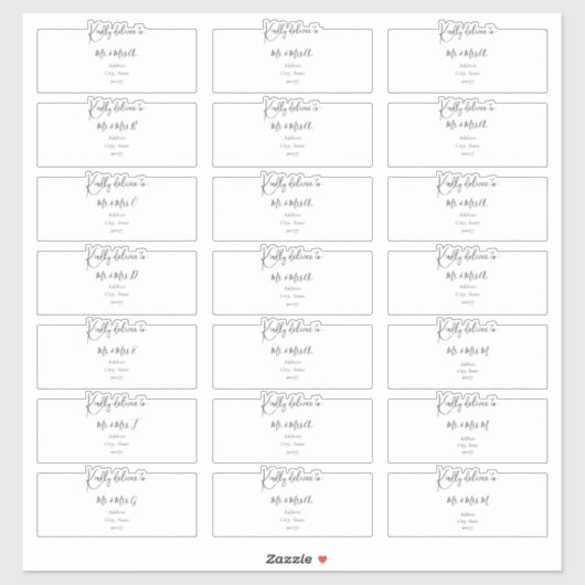 Transparente Guest Address Labels, stilvolles Skri Aufkleber (Blatt)