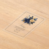 Transparente Hochzeit von Navy Blue und Gold Flora Acryleinladungen (Ablage )