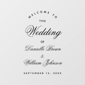 Transparente Hochzeit Willkommen Elegante Kalligra Fensteraufkleber (Blatt)