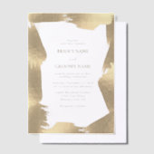 Transparente Imitats Gold Foil Border Wedding Over Pergament Einladungen (Versetzt)
