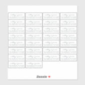 Transparente Kalligraphie-Rücksendeadressen-Aufkle Aufkleber (Blatt)