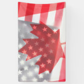 Transparente Kanada- und USA-Flaggen Banner (Vertikal)