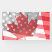 Transparente Kanada- und USA-Flaggen Banner (Horizontal)