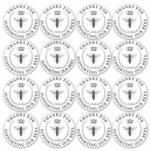Transparente Königin Bee danke Ihnen für die Unter Aufkleber (Vorderseite)
