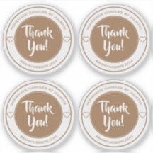 Transparente Kraft Herz Vielen Dank Aufkleber Labe