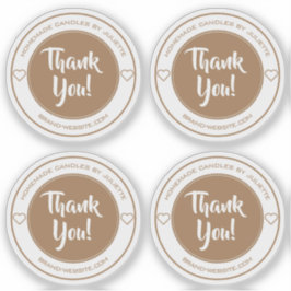 Transparente Kraft Herz Vielen Dank Aufkleber Labe