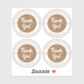 Transparente Kraft Herz Vielen Dank Aufkleber Labe (Blatt)