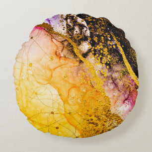 Transparente Kreativität. Abstrakte Wolken - ART. Rundes Kissen