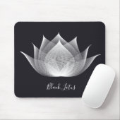 Transparente Lotus Schwarz-Weiß-Blütenvorlage Mousepad (Mit Mouse)