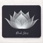 Transparente Lotus Schwarz-Weiß-Blütenvorlage Mousepad (Vorne)