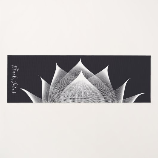 Transparente Lotus Schwarz-Weiß-Blütenvorlage Yogamatte (Vorderseite (Horizontal))