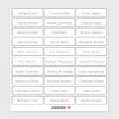 Transparente, moderne minimalistische Hotelnamen Aufkleber (Blatt)