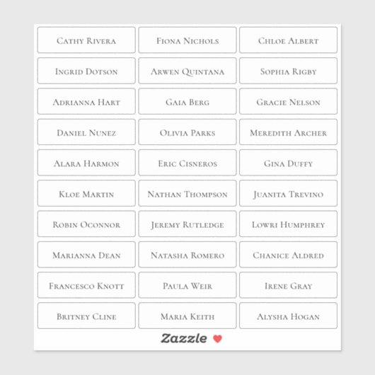 Transparente, moderne minimalistische Hotelnamen Aufkleber (Blatt)