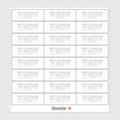 Transparente moderne Monogram-Hochzeitstil-Rücksen Aufkleber (Blatt)