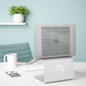 Transparente moderne Monogram-Hochzeitstil-Rücksen Aufkleber (Laptop auf Schreibtisch)