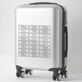 Transparente moderne schwarze und klare Rücksendea Aufkleber (Koffer)