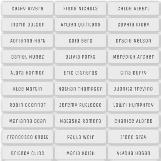 Transparente, moderne und schicke Gästetiketten Aufkleber (Vorderseite)