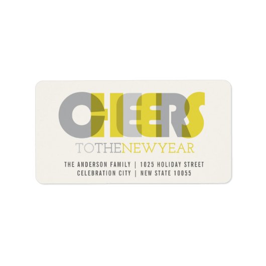 Transparente, mutige Feier für den Neujahrsfest Adressaufkleber (Vorne)