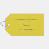 Transparente, mutige Feier für den Neujahrsfest Geschenkanhänger (Rückseite Horizontal)