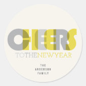 Transparente, mutige Feier für den Neujahrsfest Runder Aufkleber (Vorderseite)