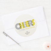 Transparente, mutige Feier für den Neujahrsfest Runder Aufkleber (Umschlag)