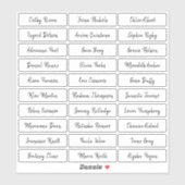 Transparente Namen von Pinselskripten Aufkleber (Blatt)