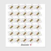 Transparente oder weiße, realistische Honigbiene i Aufkleber (Blatt)