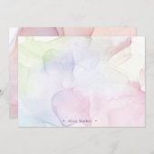 Transparente Pastellseide Monogramm Stationierung Mitteilungskarte (Vorne/Hinten)