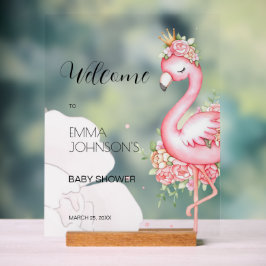Transparente Pink Flamingo Es ist eine Girl Baby D Acrylschild